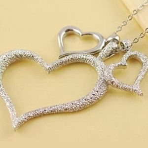 Necklace three heart shape, Romantic style
